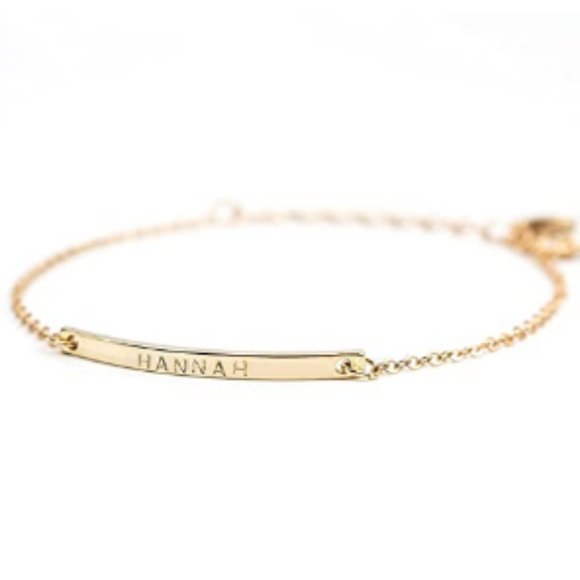 16K Gold Your Name Bar Bracelet - Picture 1 of 3
